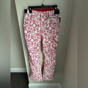 MARKER Junior Girls Red Paisley Ski Pants Size 16